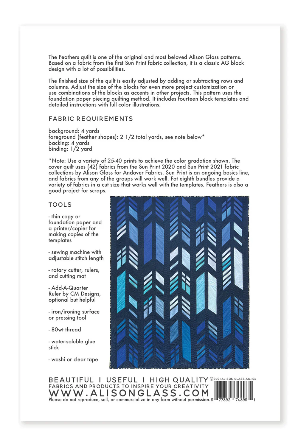 Alison Glass Feathers Quilt - Image 4