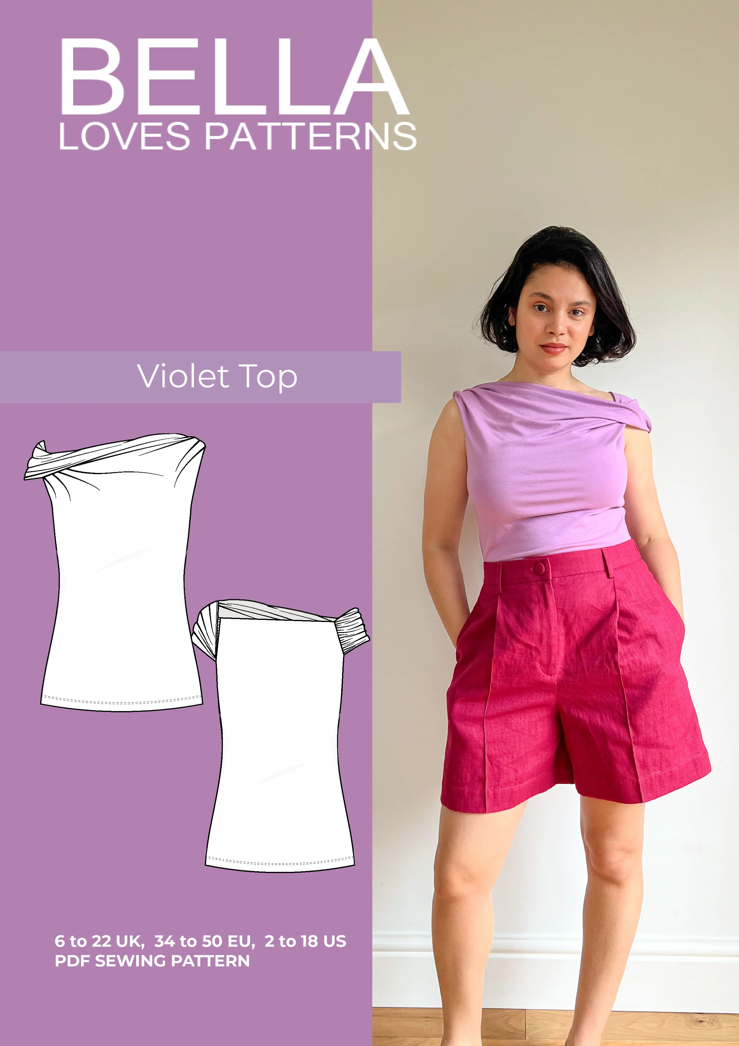Bella Loves Patterns Violet Top - Image 7