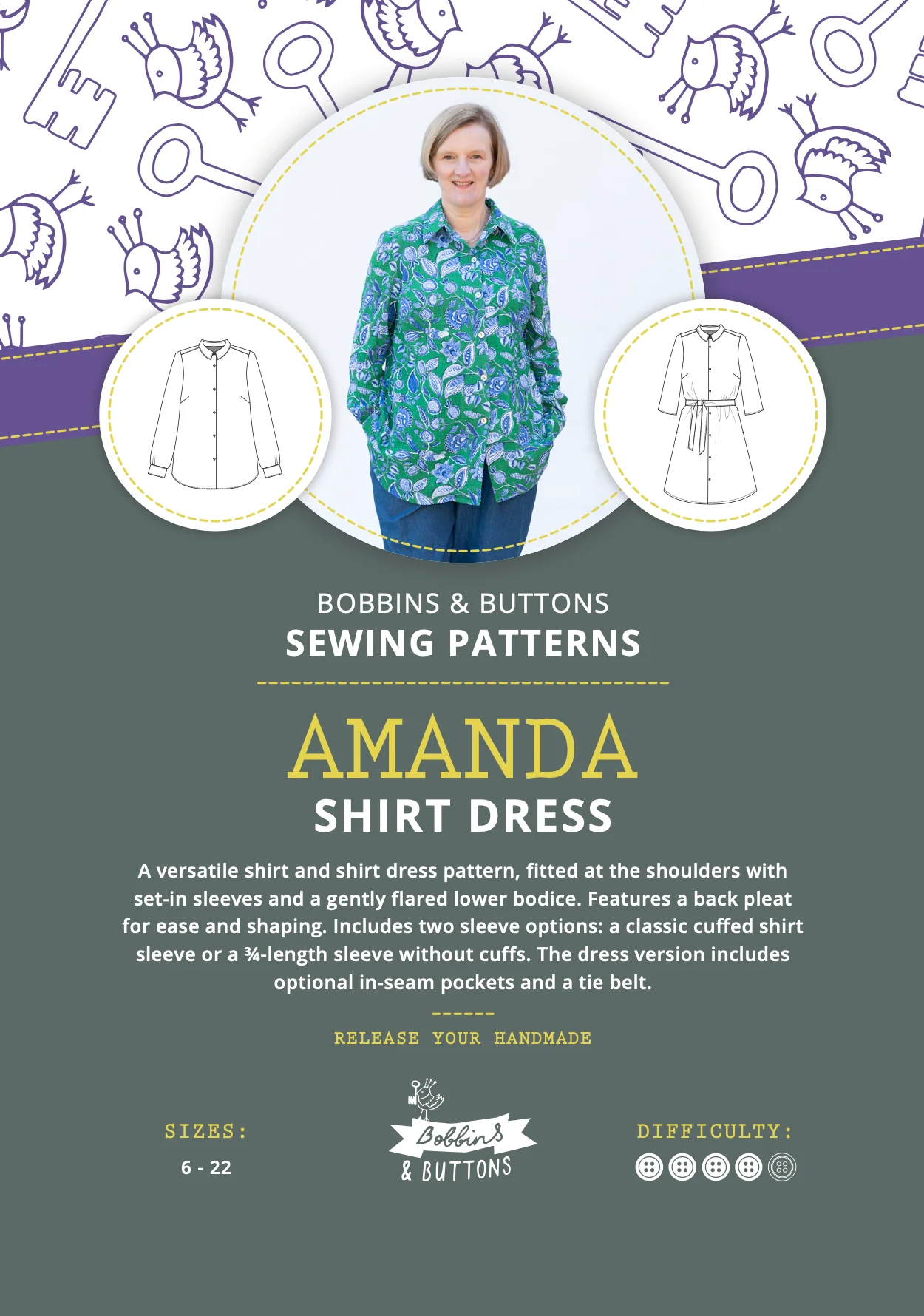 Bobbins and Buttons Amanda Shirt and Dress - Image 4