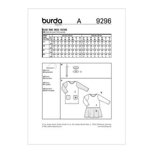 Burda Baby/Child Dresses 9296 - Image 9