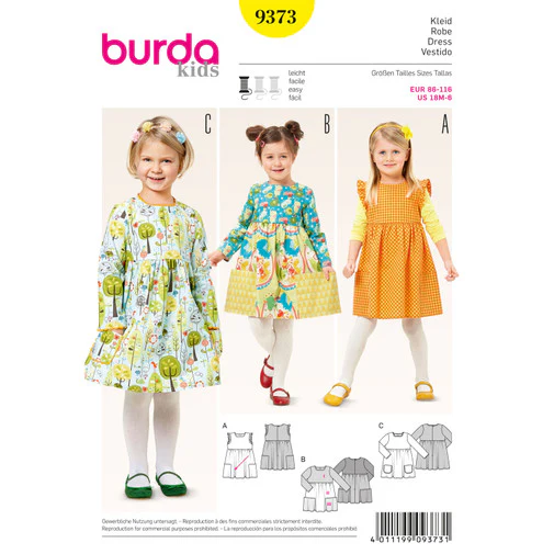 Burda Baby/Child Dresses 9373 - Image 2