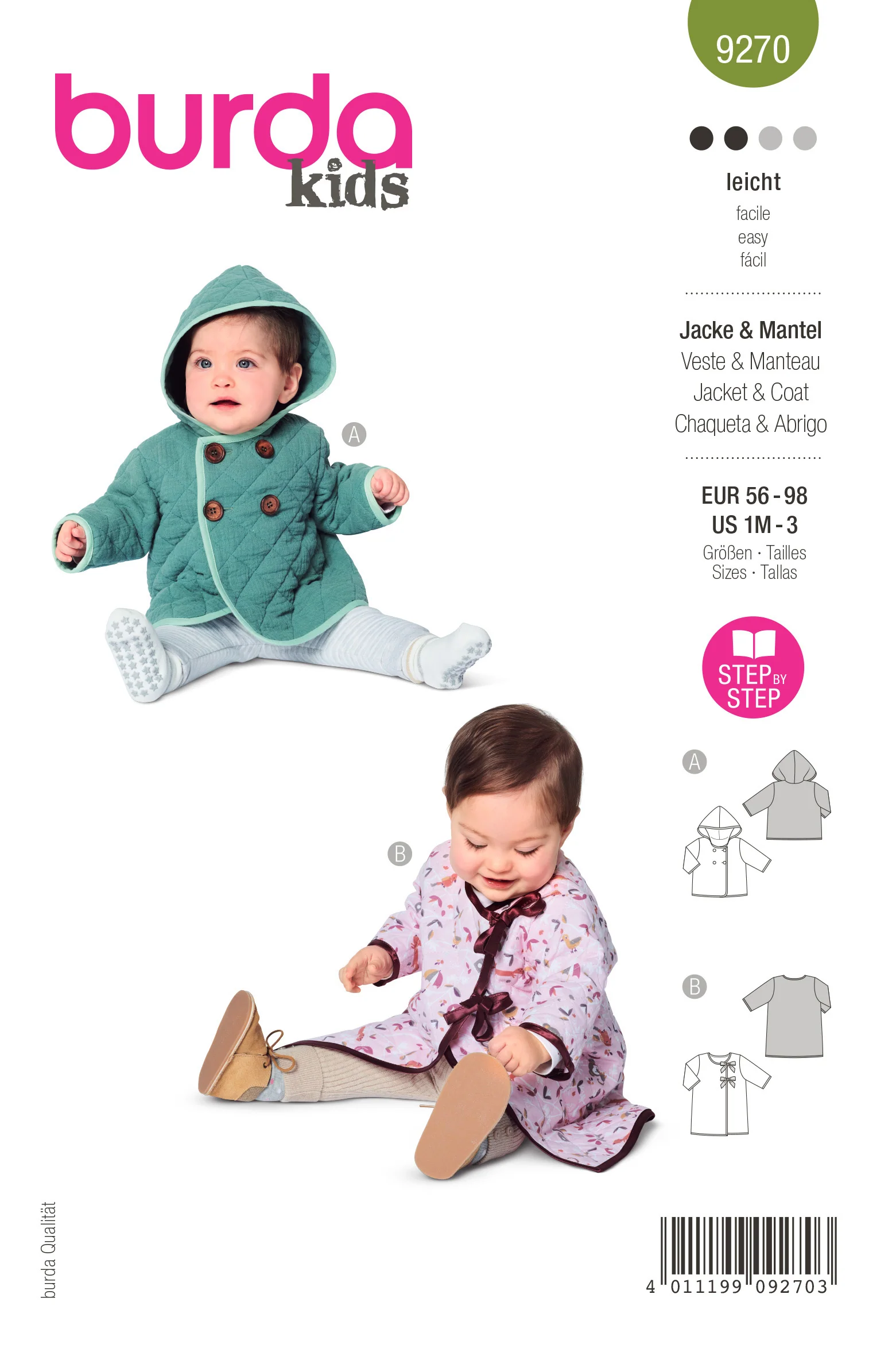 Burda Baby/Child Jacket and Coat 9270 - Image 2