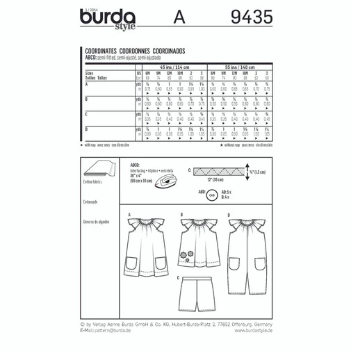 Burda Baby/Child Outfit 9435 - Image 5