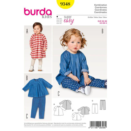 Burda Baby/Child Top, Dress and Trousers 9348 - Image 2