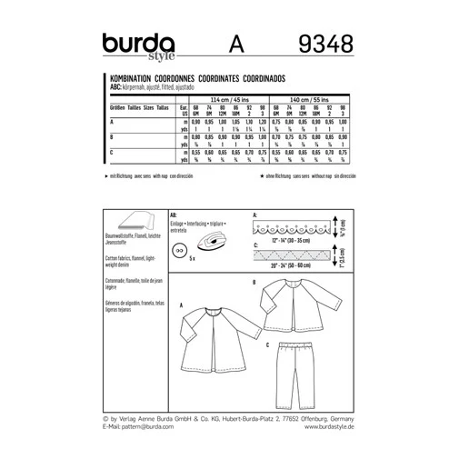 Burda Baby/Child Top, Dress and Trousers 9348 - Image 6
