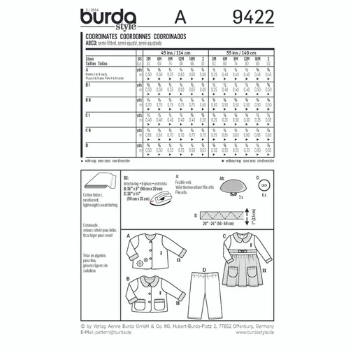 Burda Baby Jacket, Dress and Trousers 9422 - Image 5
