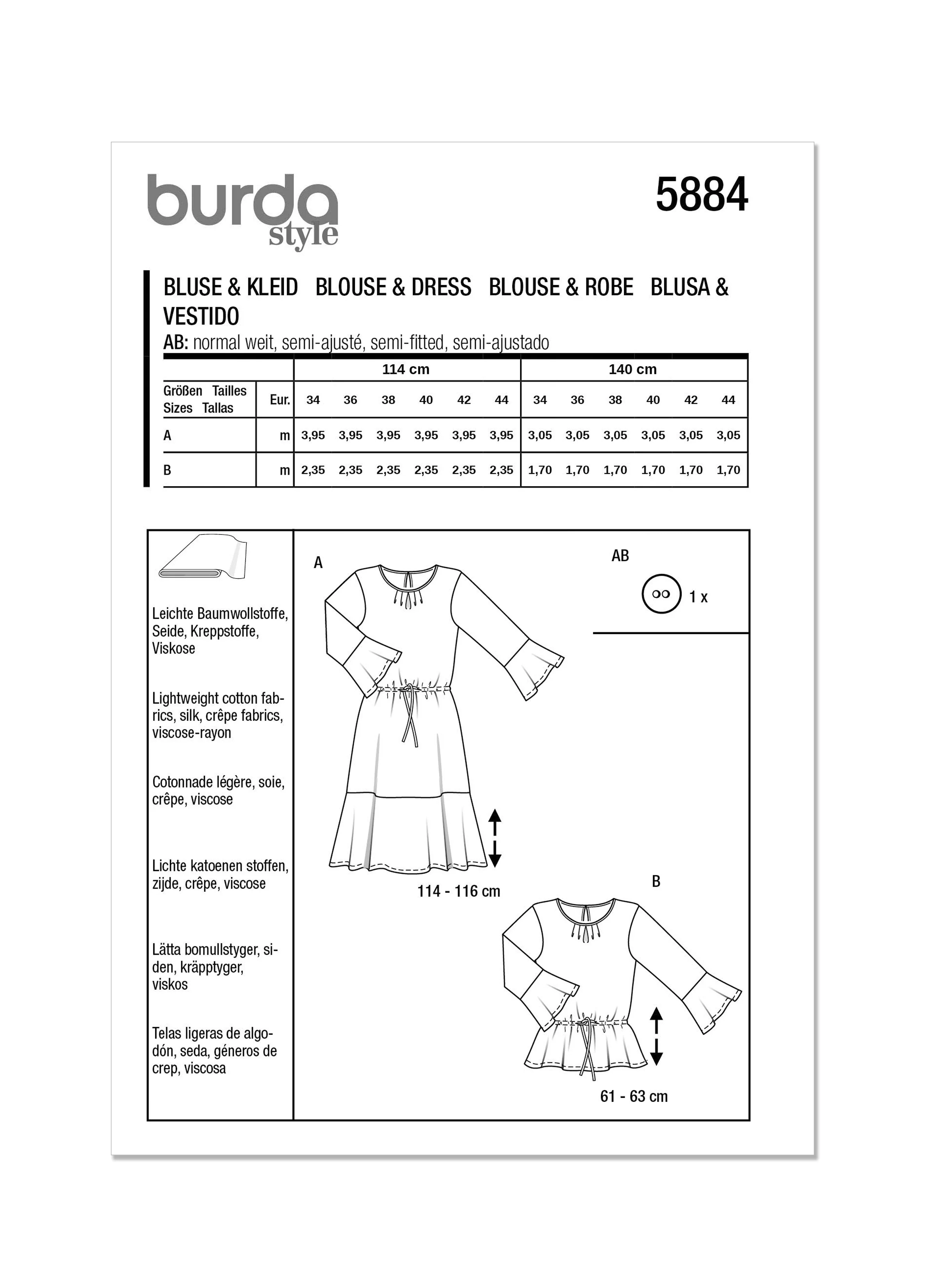 Burda Blouse & Dress 5884 - Image 10