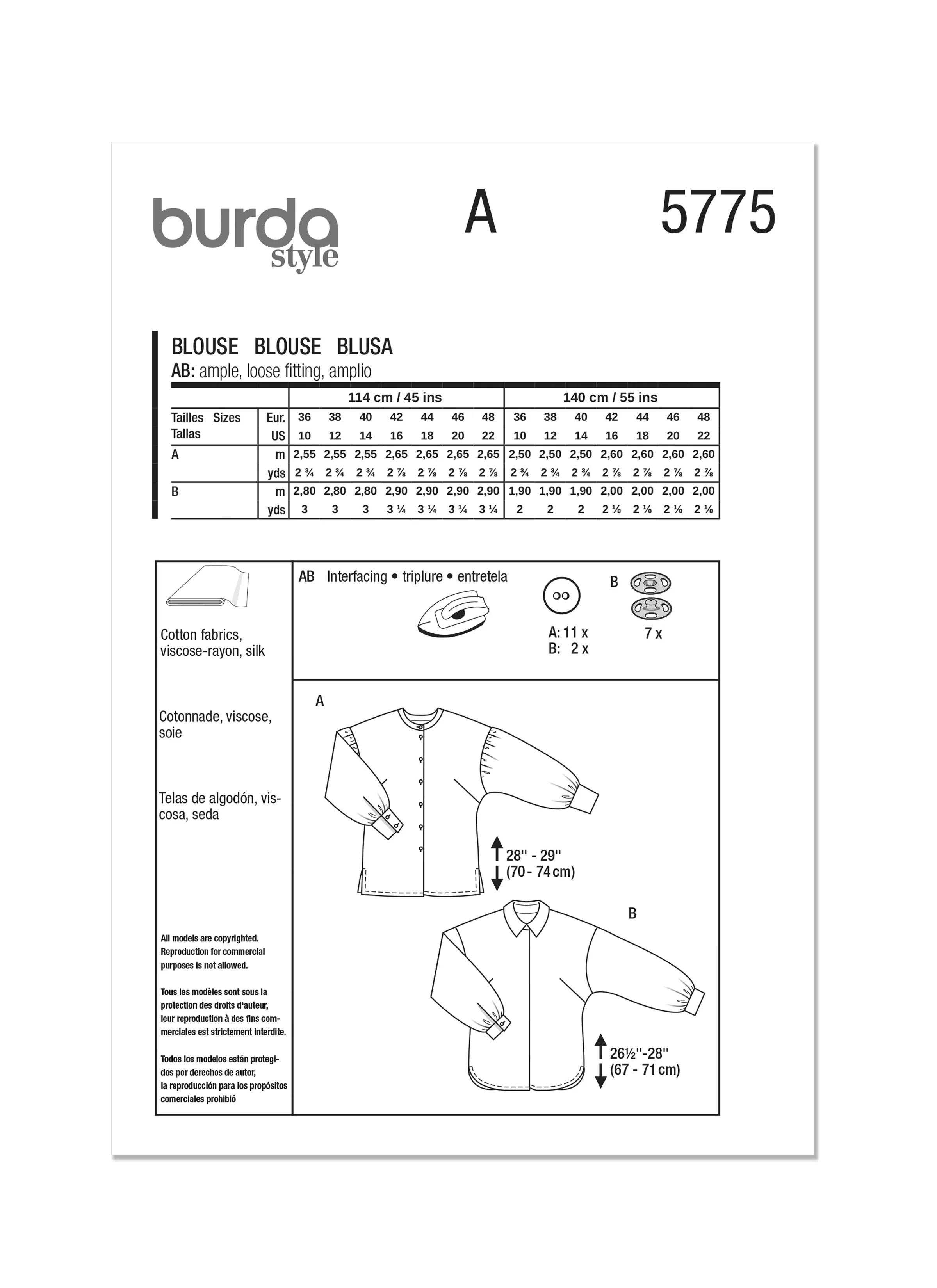 Burda Blouses 5775 - Image 11