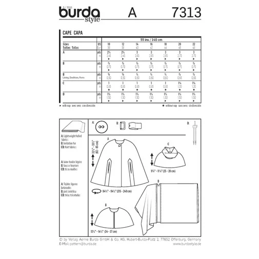 Burda Capes 7313 - Image 8