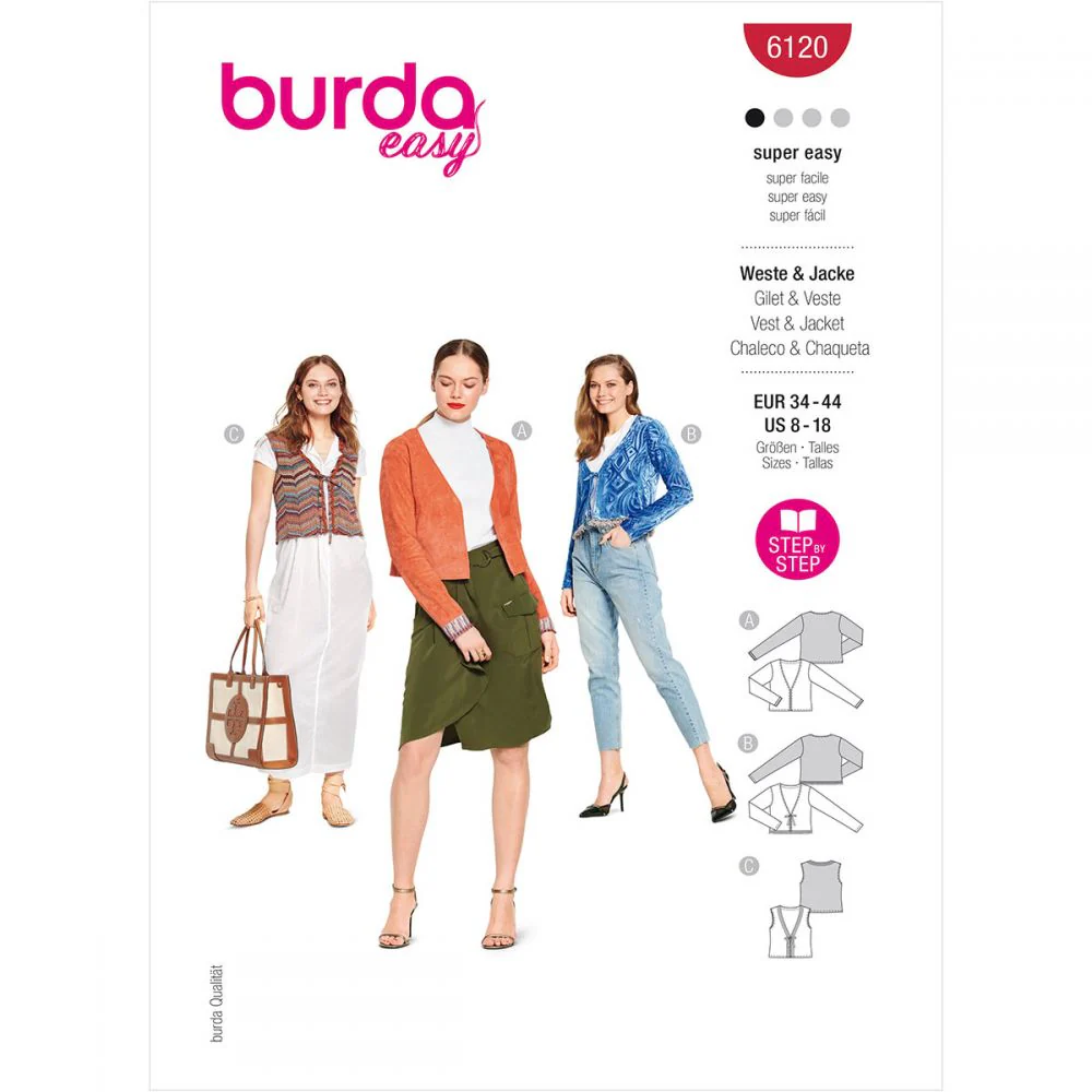 Burda Cardigan Jacket and Waistcoat 6120 - Image 2
