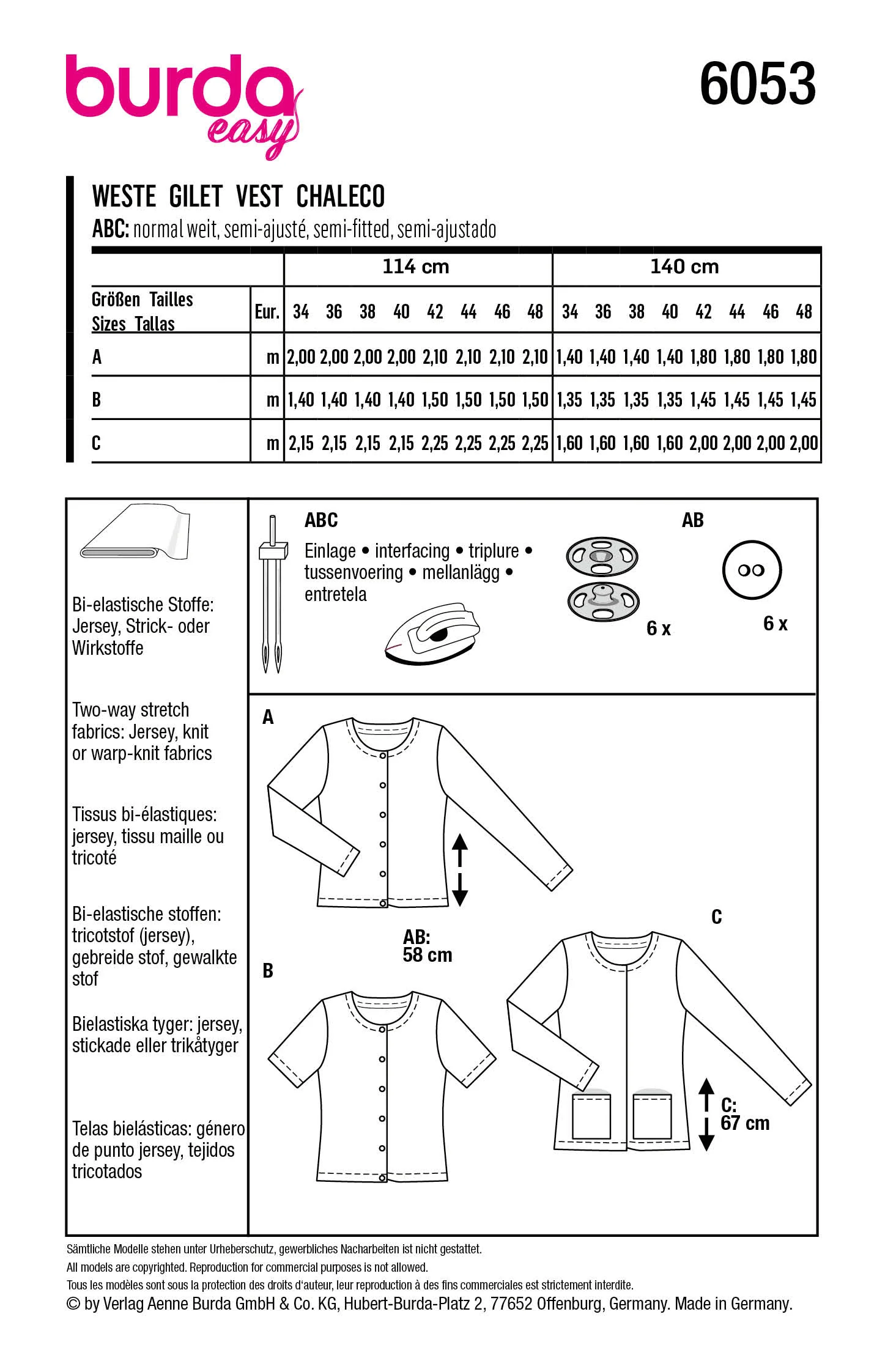 Burda Cardigan Jackets 6053 - Image 6