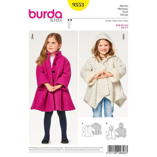 Burda Child Coat 9353 - Image 2