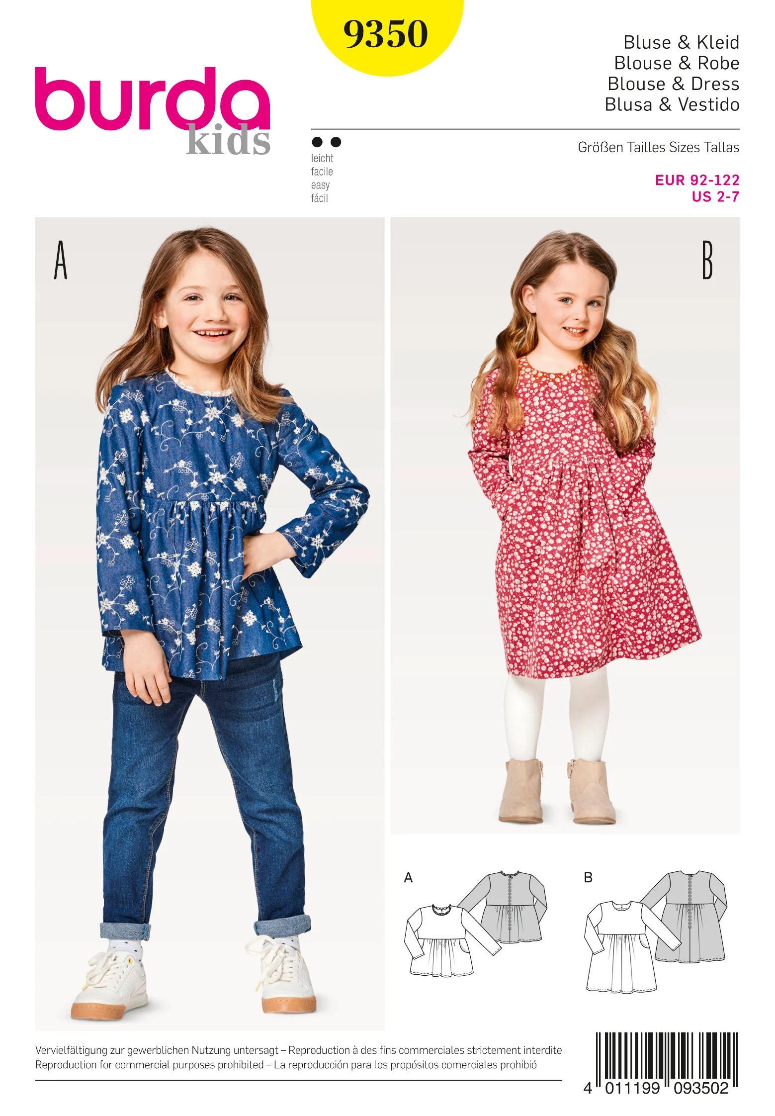 Burda Child Dress and Top 9350 - Image 2