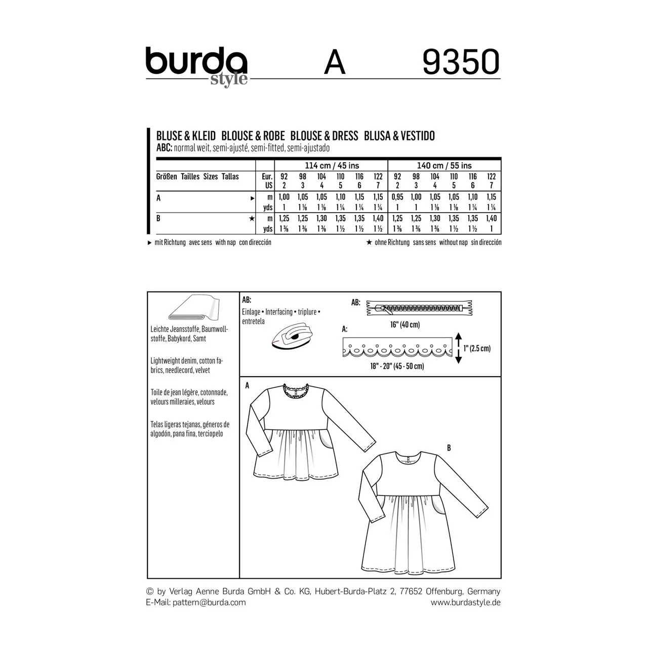 Burda Child Dress and Top 9350 - Image 5