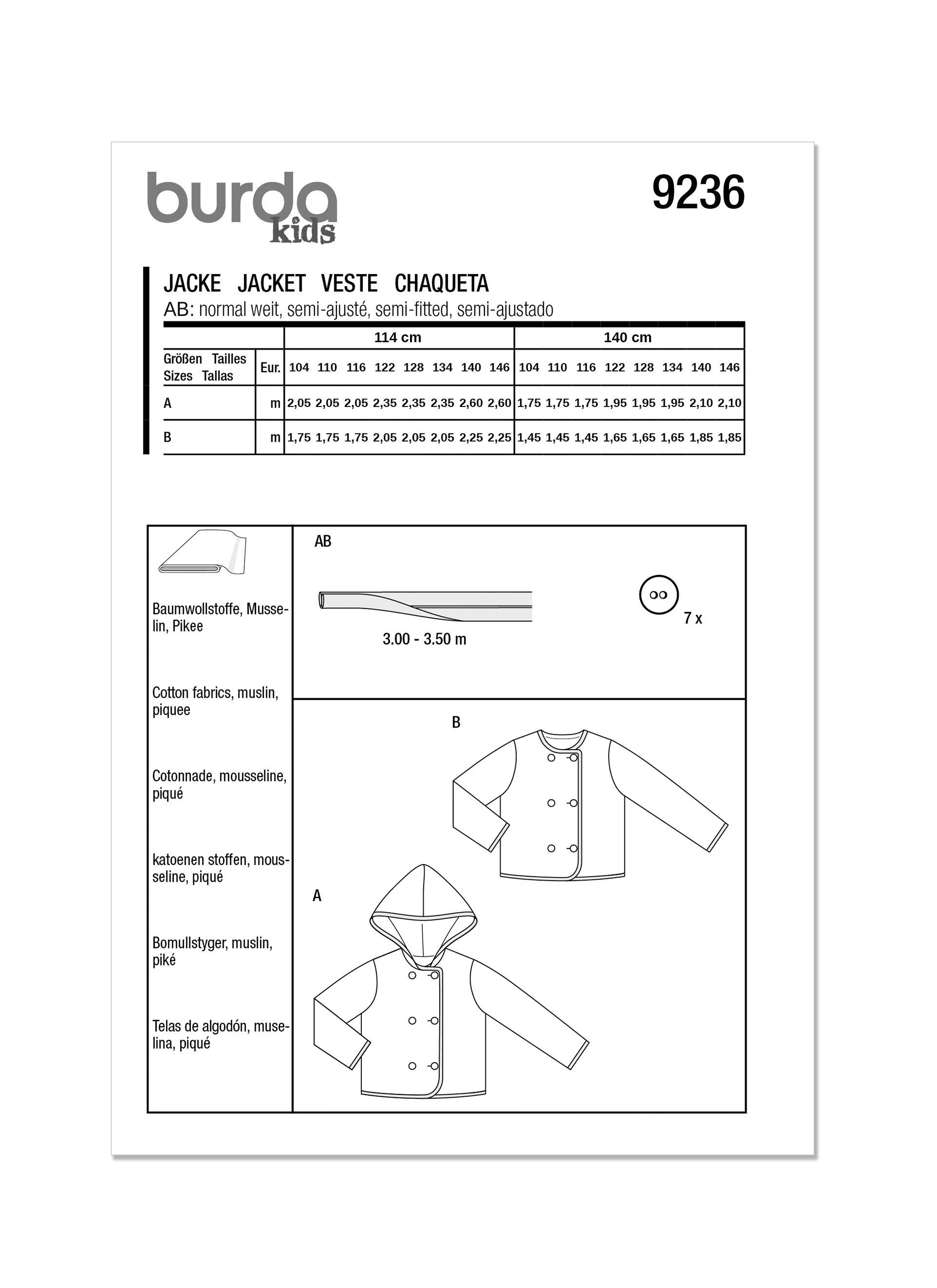Burda Child Jackets 9236 - Image 9