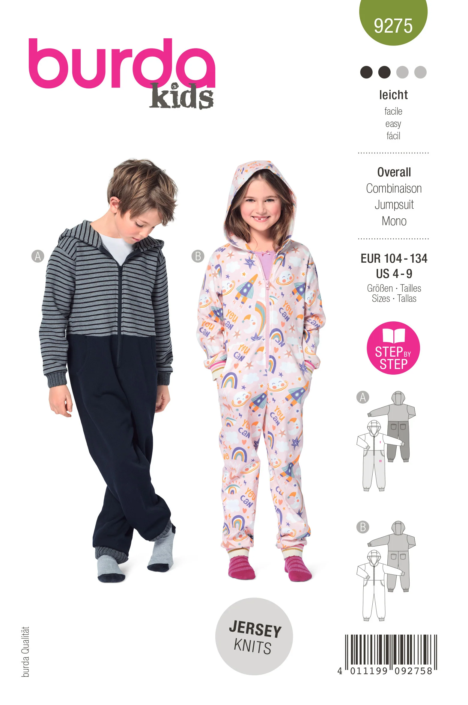Burda Child Onesies/Hooded Jumpsuit 9275 - Image 2