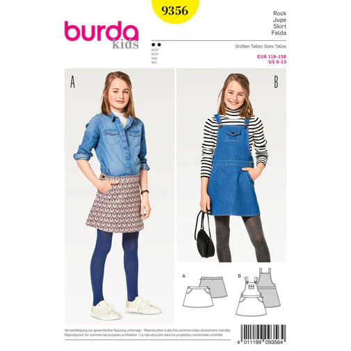 Burda Child/Teen Skirt and Pinafore 9356 - Image 2