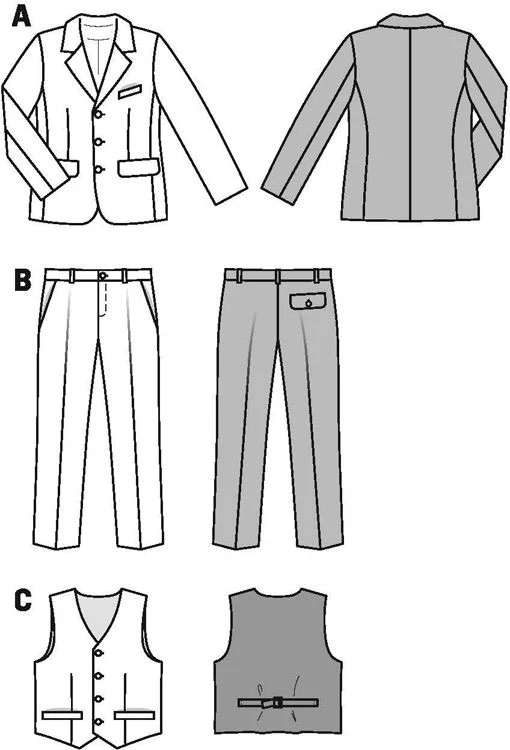 Burda Child/Teen Three Piece Suit 9433 - Image 4