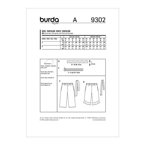 Burda Child Trousers 9302 - Image 5