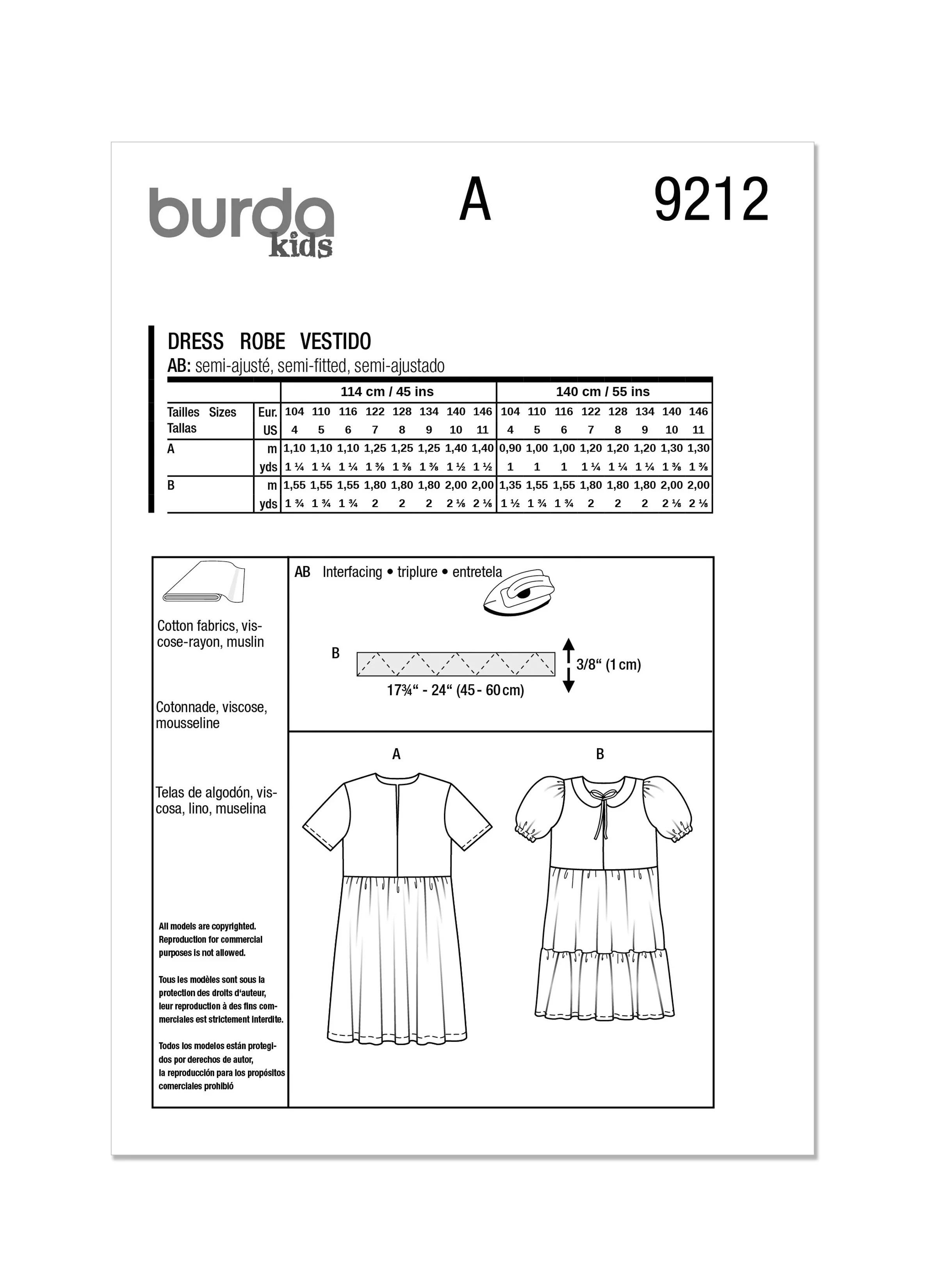Burda Children's Dress 9212 - Image 8