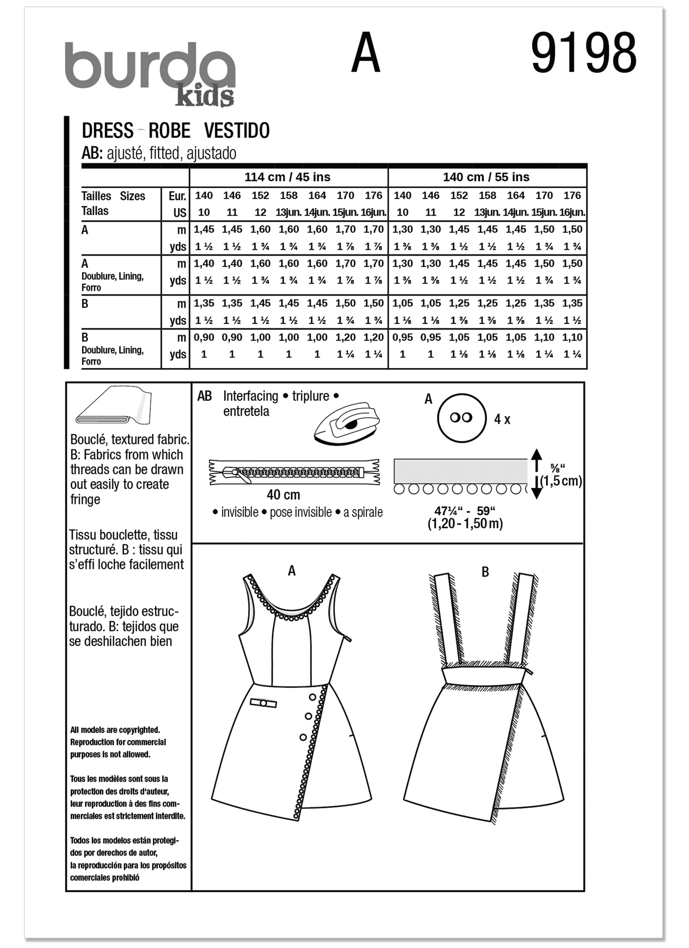 Burda Children's Dress and Skirt 9198 - Image 11