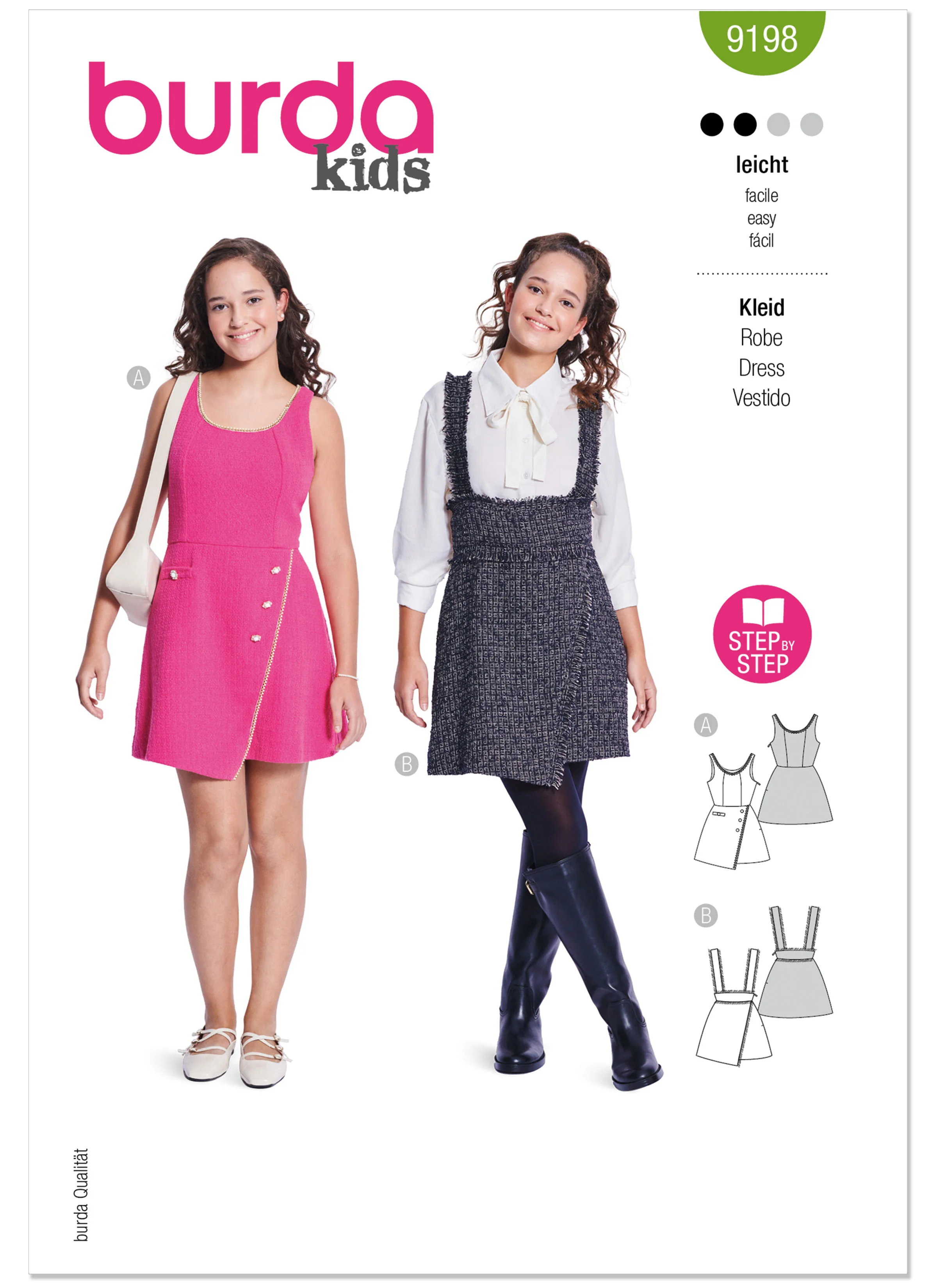 Burda Children's Dress and Skirt 9198 - Image 2
