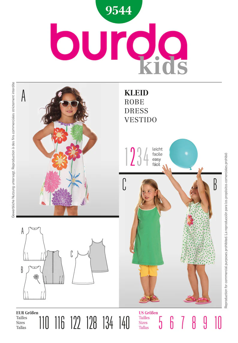 Burda Children's Dresses 9544 - Image 2