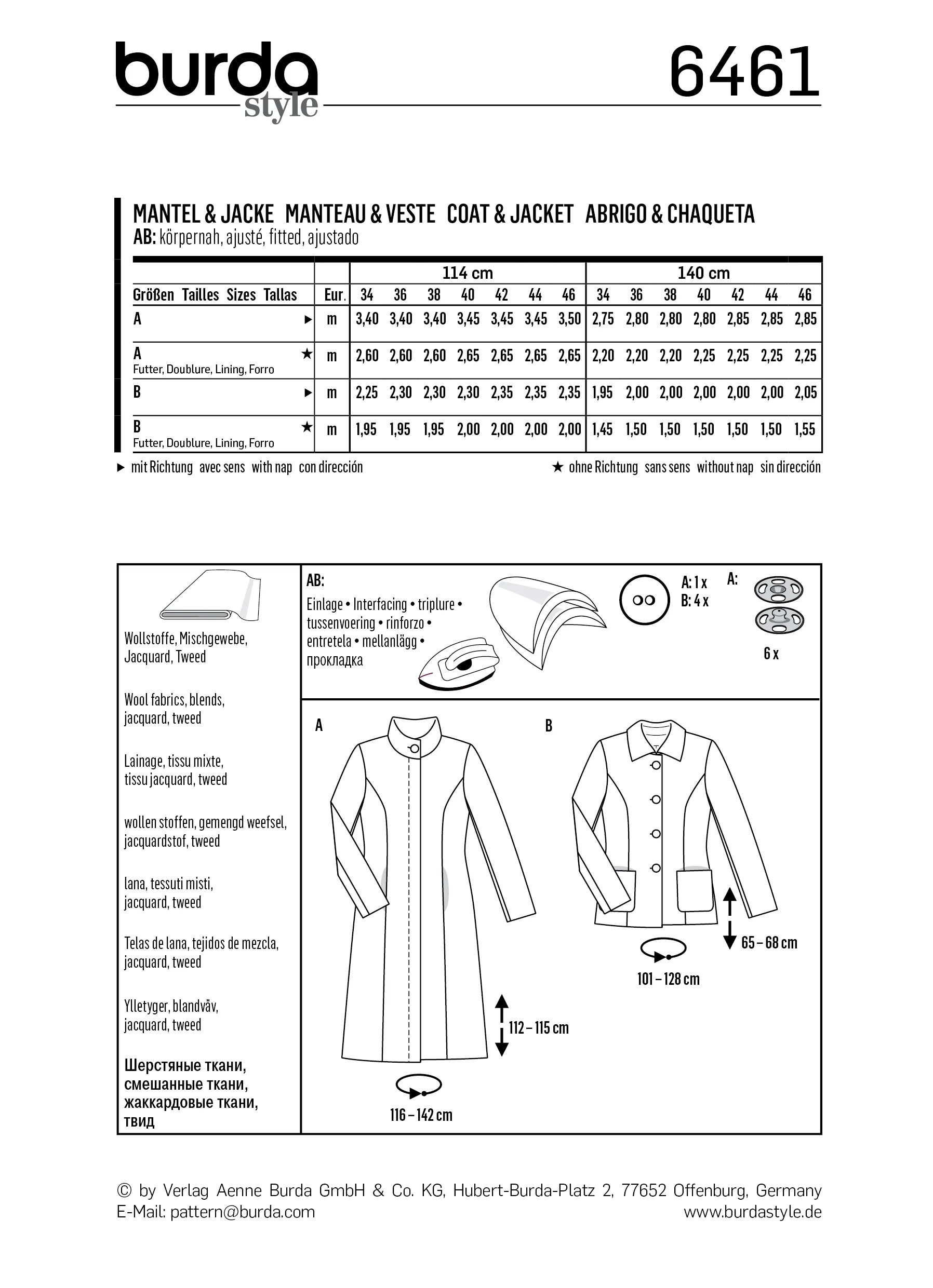 Burda Coat and Jacket 6461 - Image 5