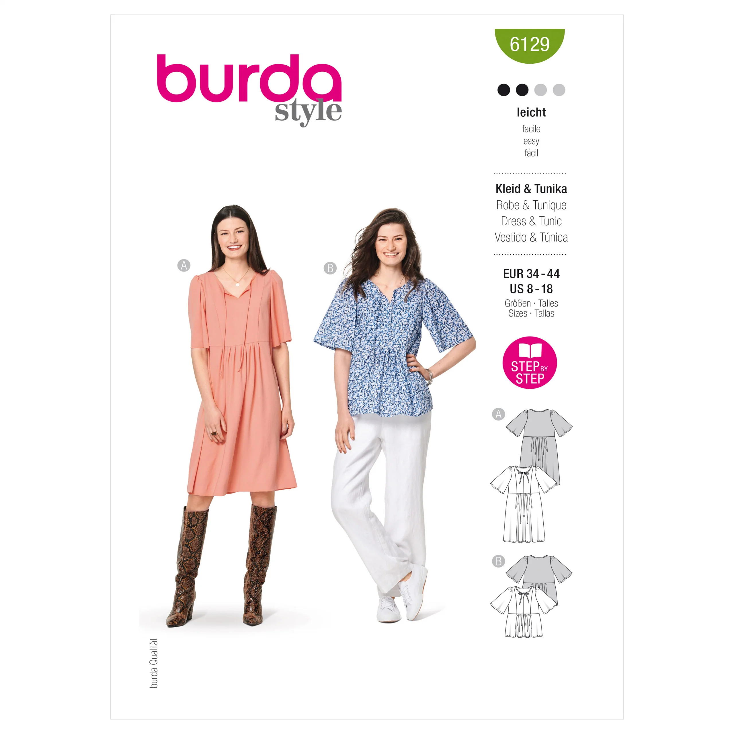 Burda Dress and Tunic Top 6129 - Image 2