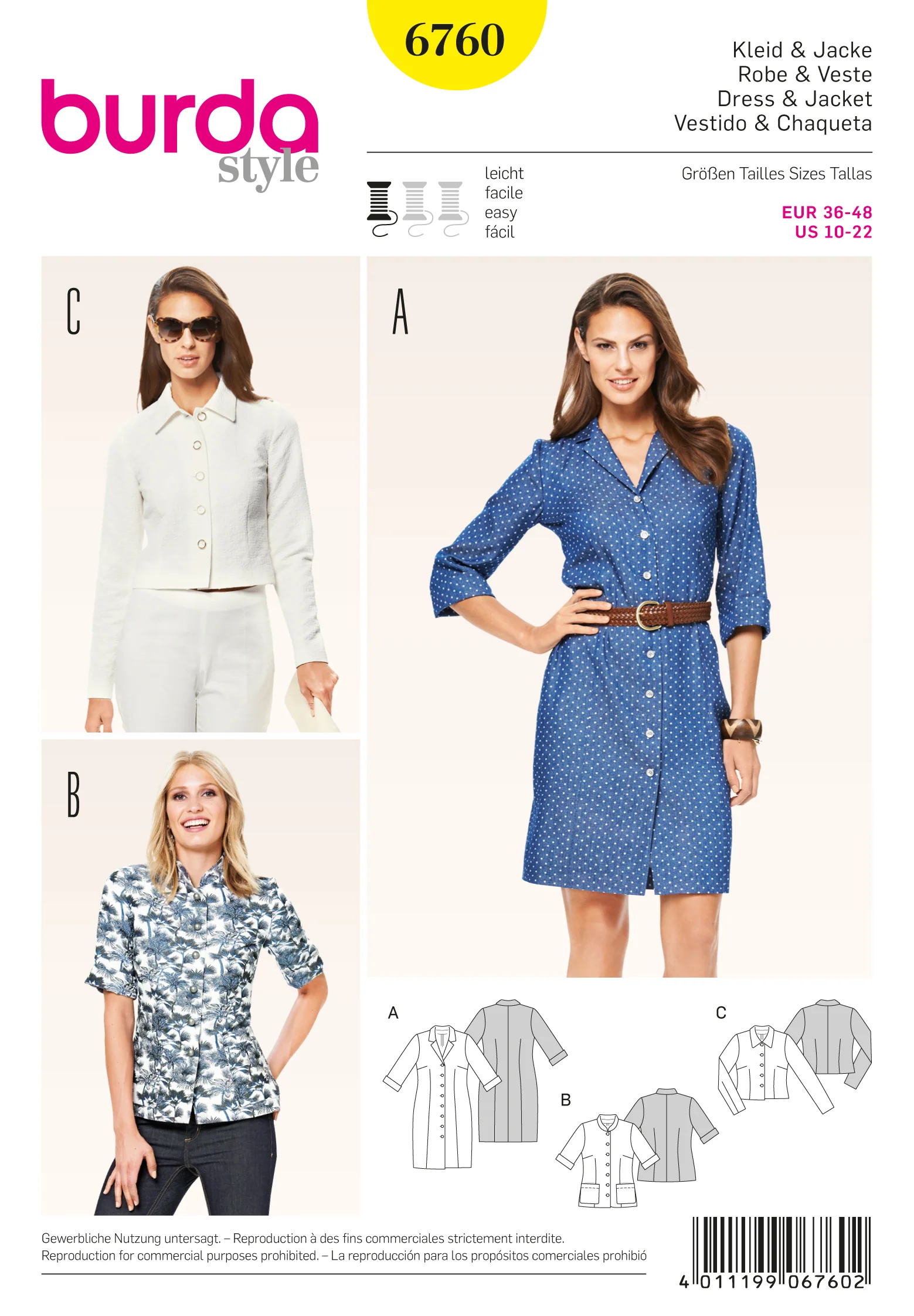 Burda Dress, Shirt-blouse and Jacket 6760 - Image 2