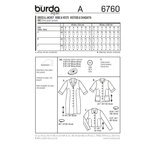 Burda Dress, Shirt-blouse and Jacket 6760 - Image 6