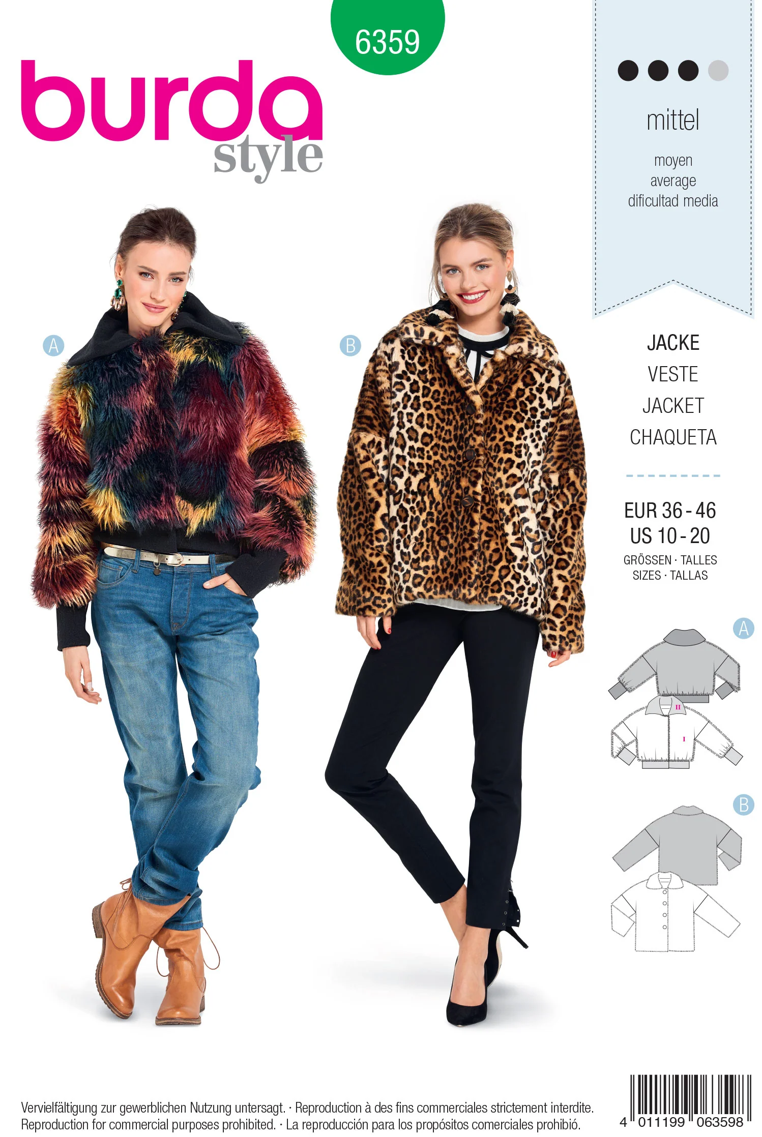Burda Fur Coat 6359 - Image 2