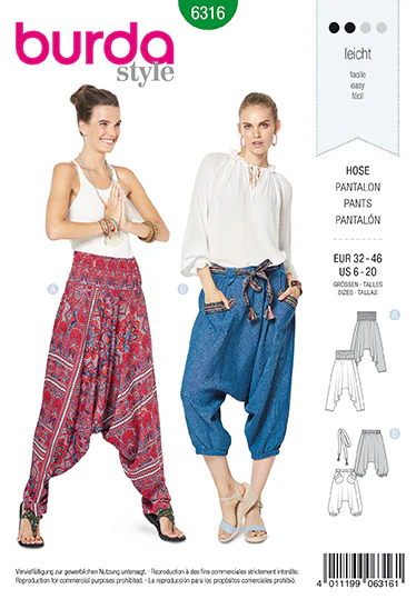 Burda Harem Pants 6316 - Image 2