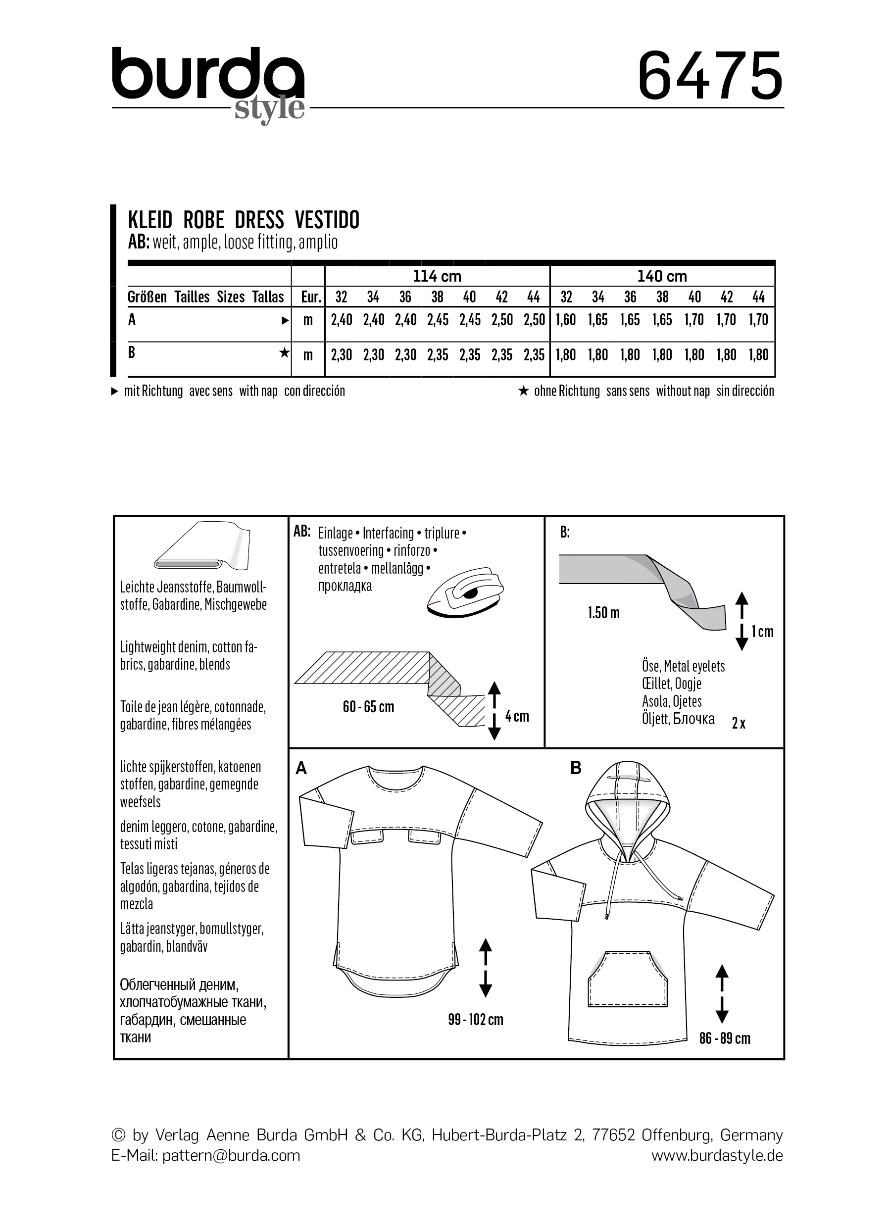 Burda Hooded Dress 6475 - Image 5