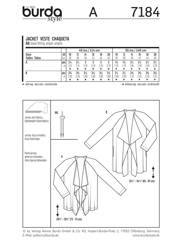 Burda Jacket 7184 - Image 6
