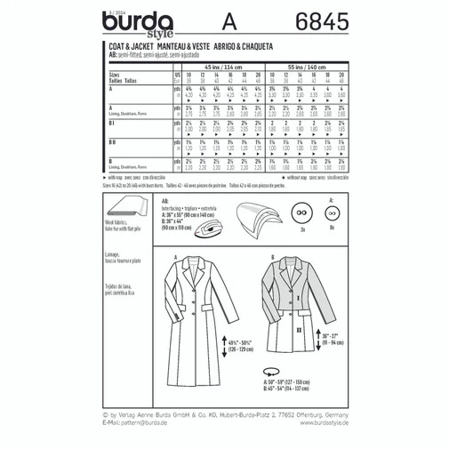 Burda Jacket and Coat 6845 - Image 5