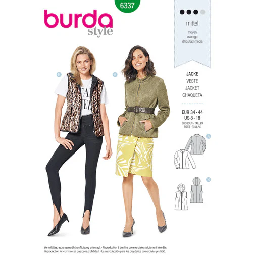 Burda Jacket and Vest 6337 - Image 2