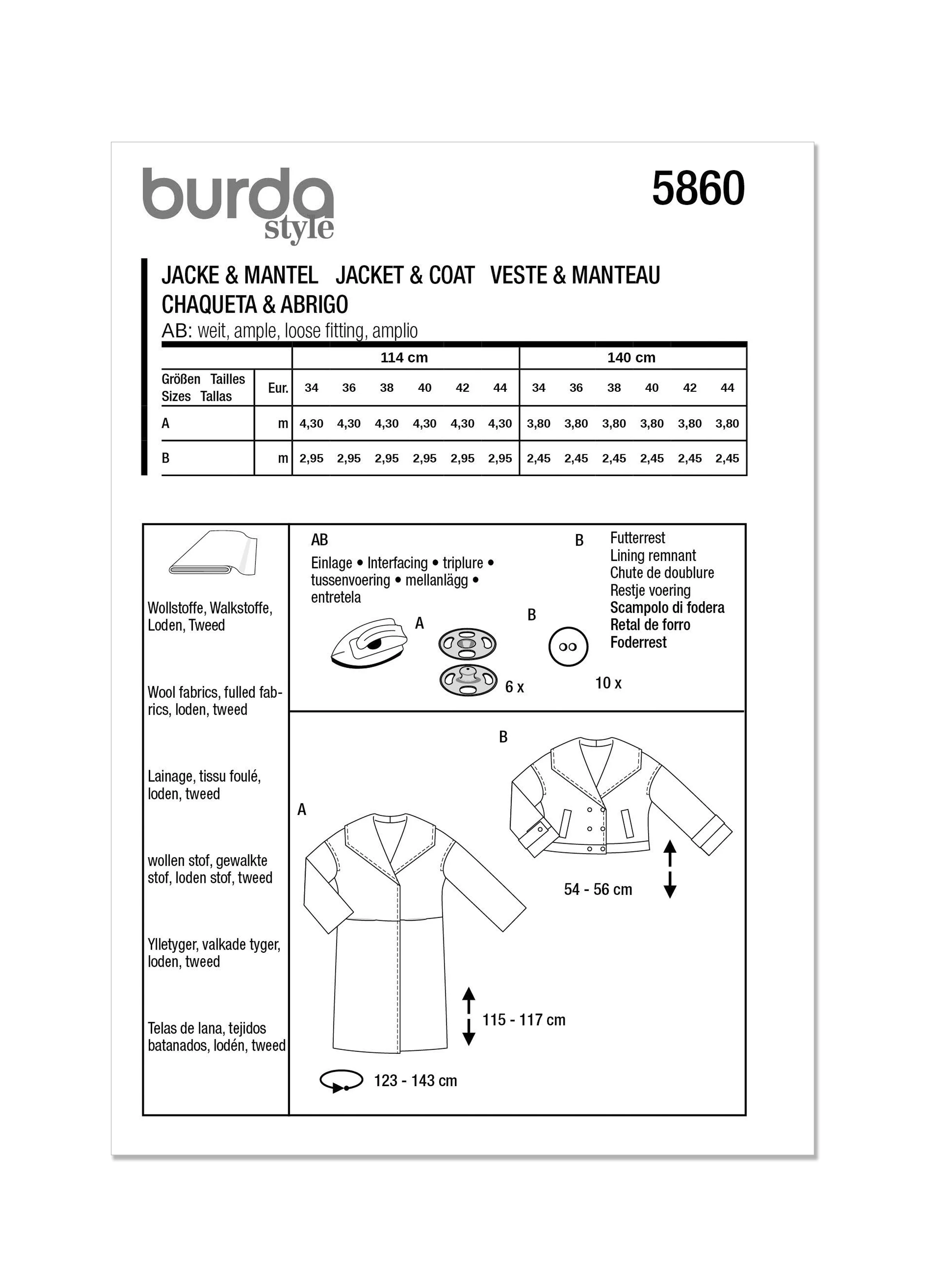 Burda Jacket & Coat 5860 - Image 10