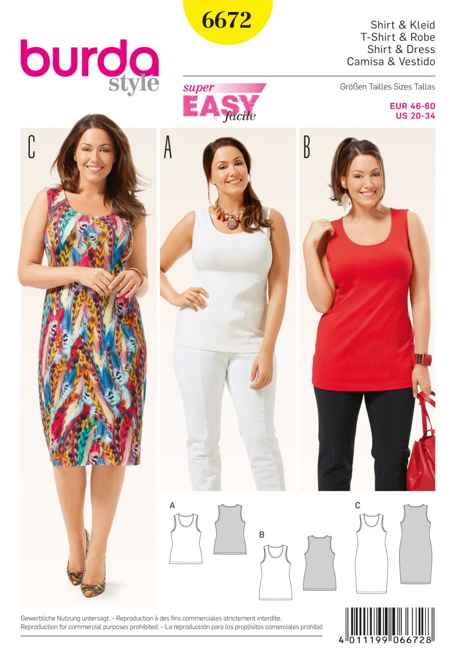 Burda Jersey Dress and Tops 6672 - Image 2