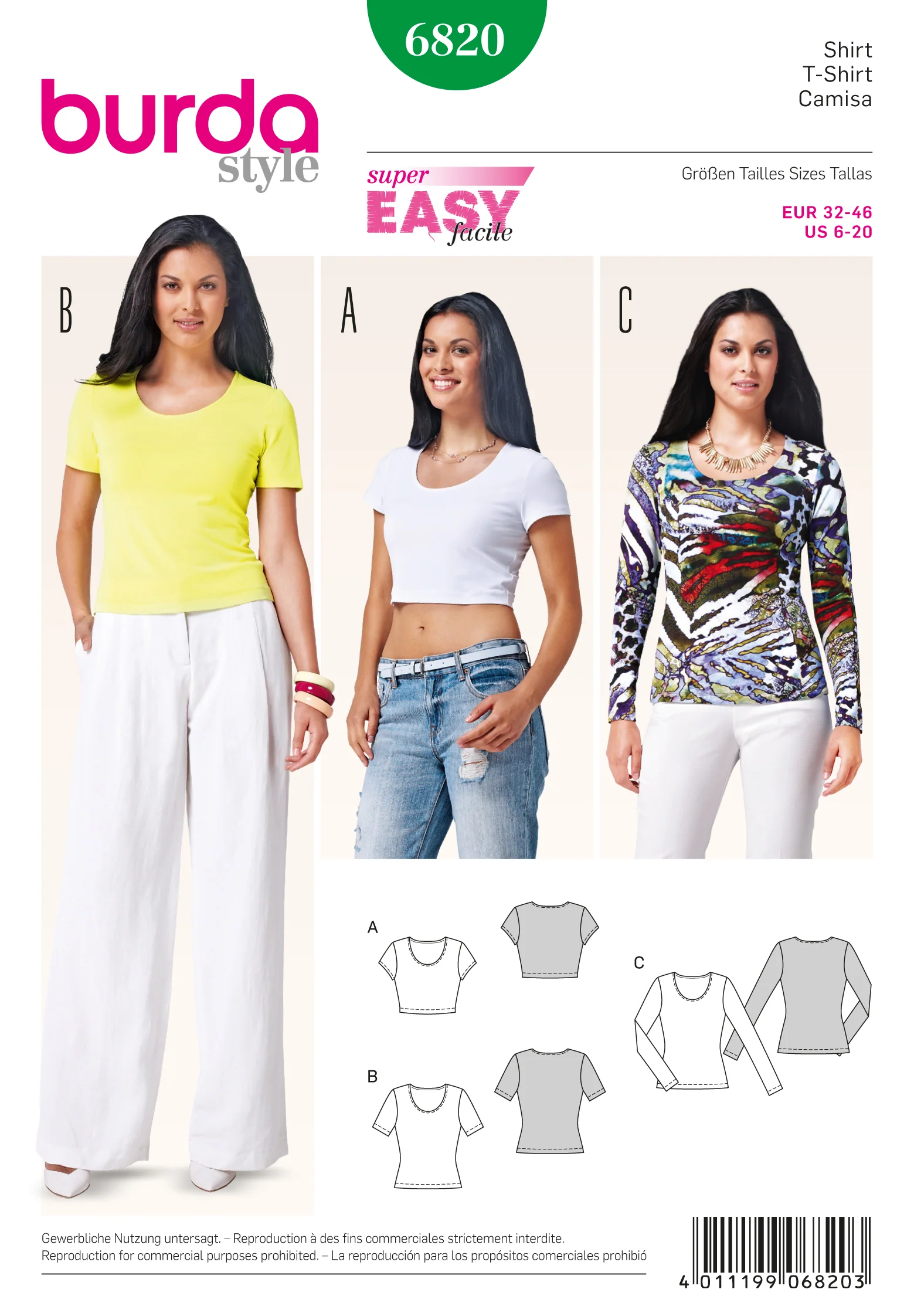 Burda Knit Tops and T-shirts 6820 - Image 2