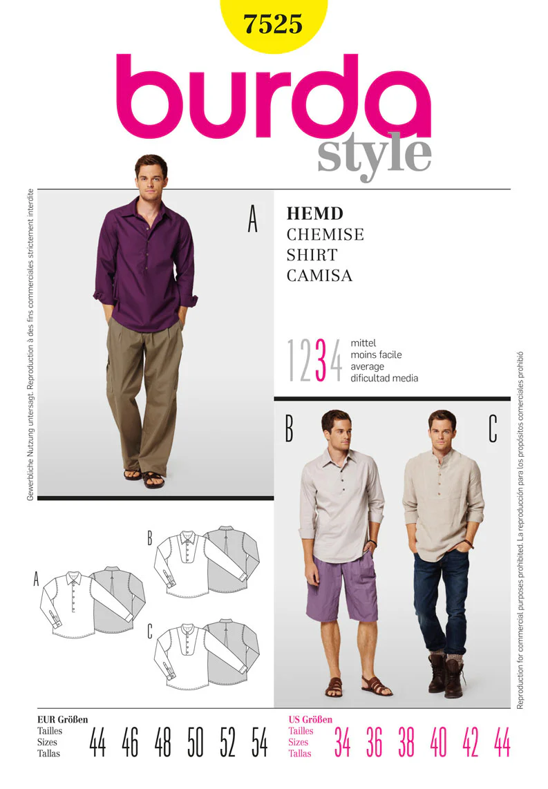 Burda Men's Shirt 7525 - Image 2