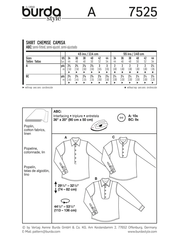 Burda Men's Shirt 7525 - Image 6