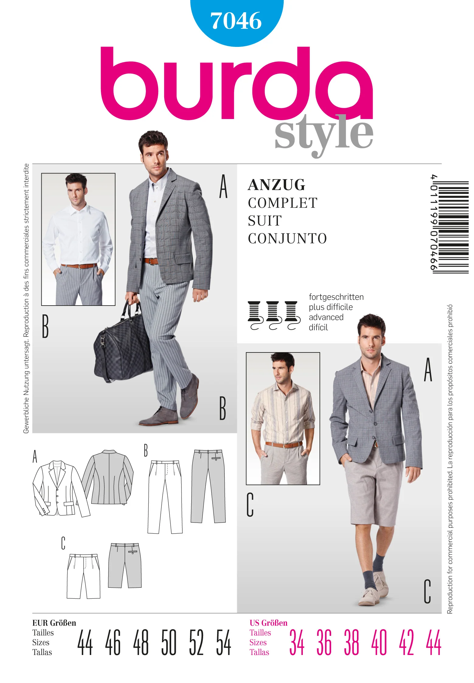 Burda Men's Suit 7046 - Image 2
