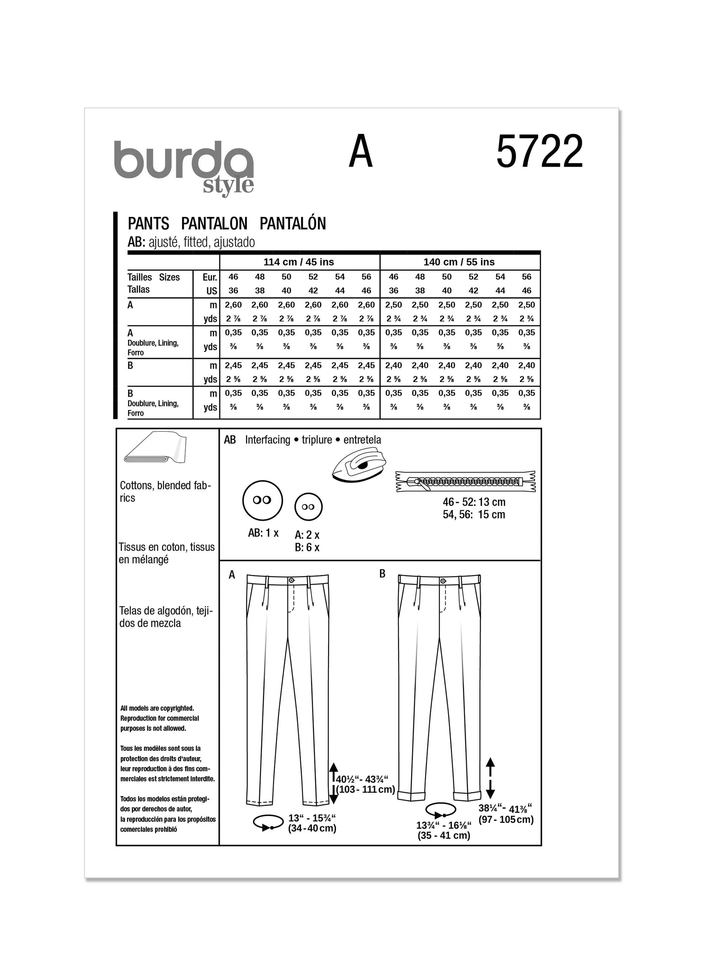 Burda Men's Trousers 5722 - Image 9