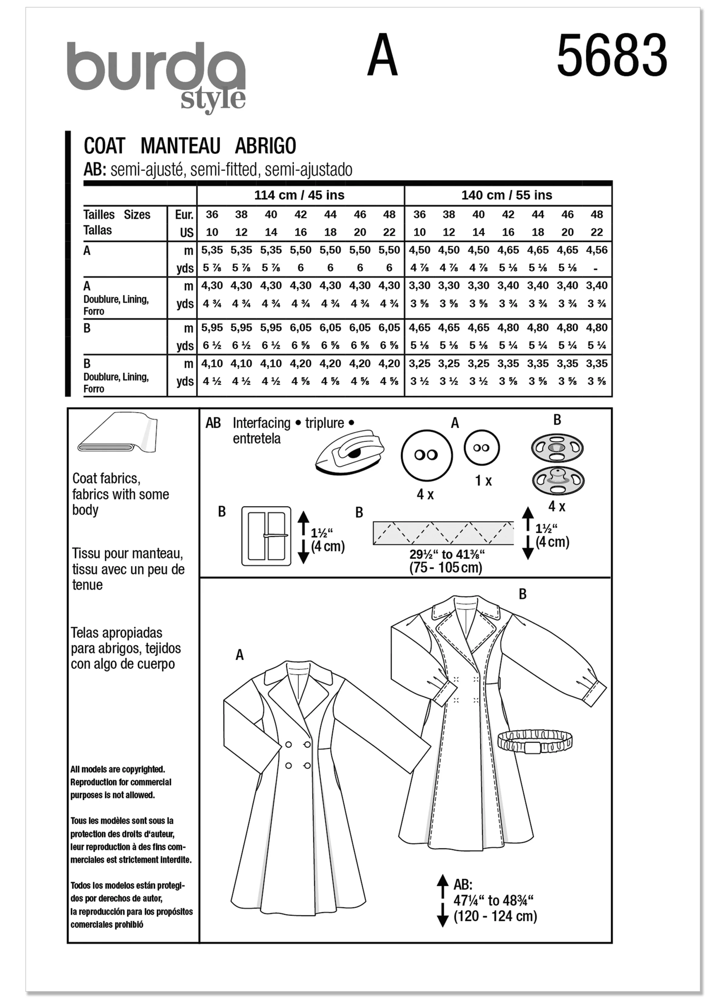 Burda Misses' Coats 5683 - Image 9
