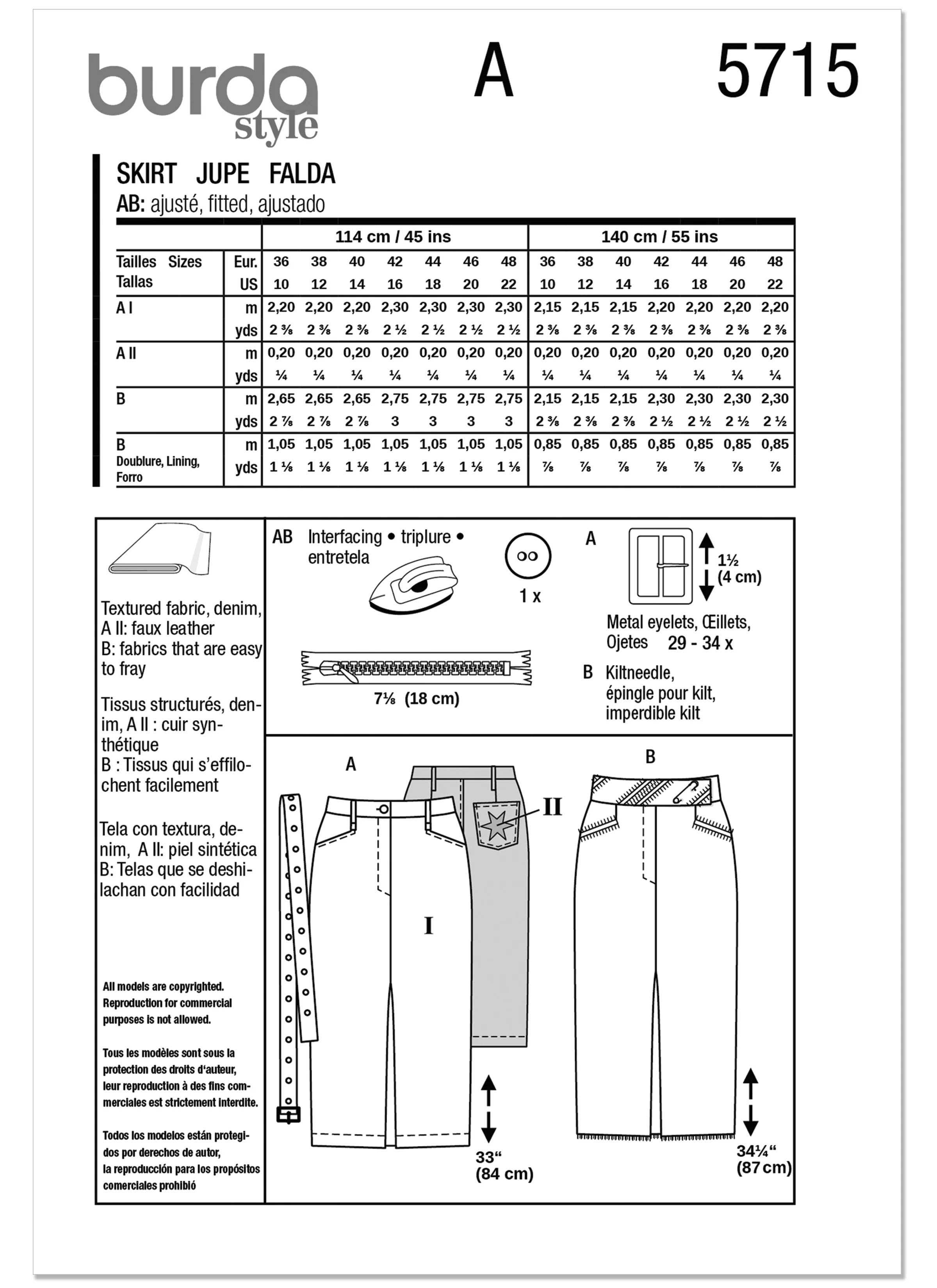Burda Misses' Skirts 5715 - Image 9