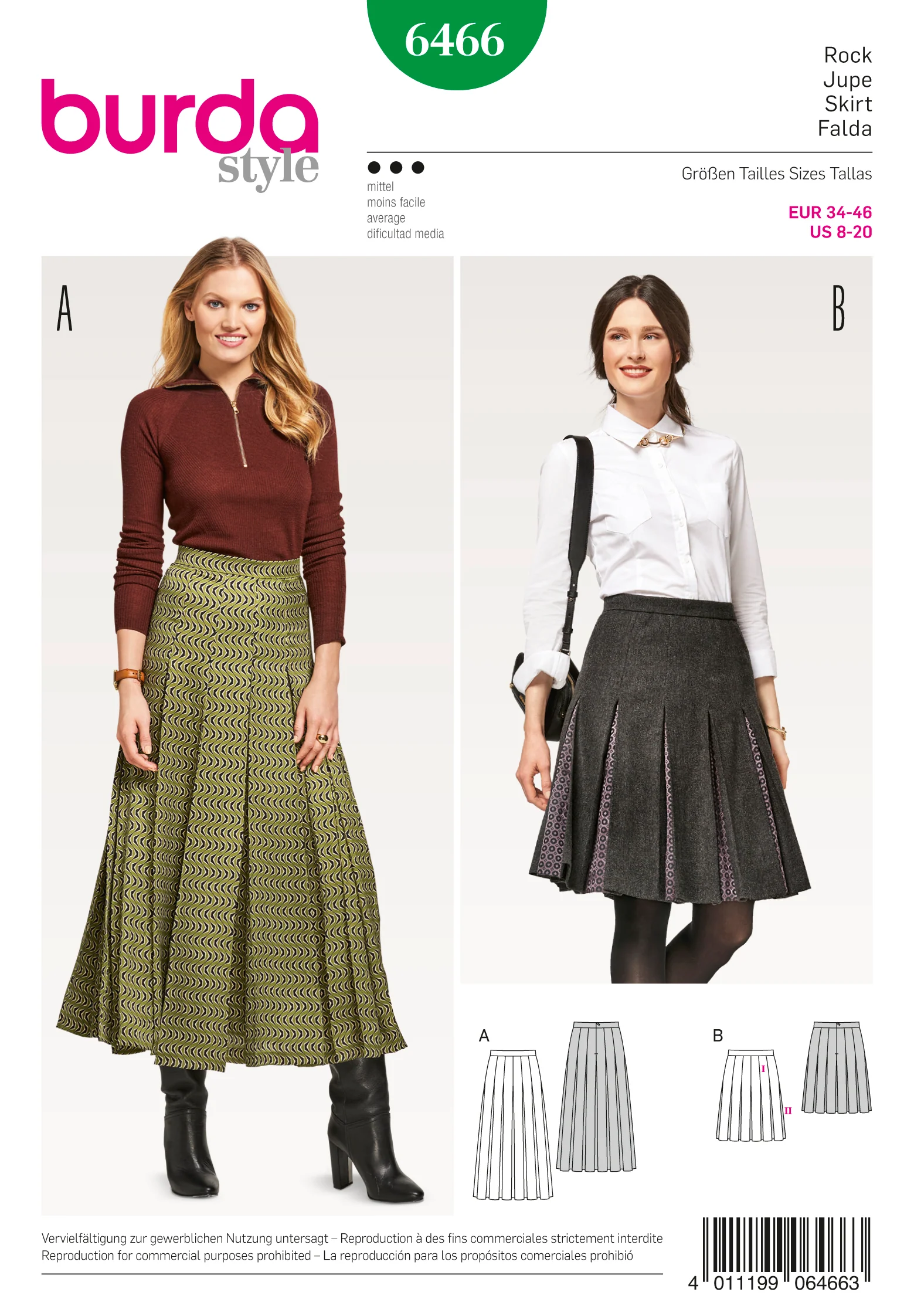 Burda Pleated Skirts 6466 - Image 2