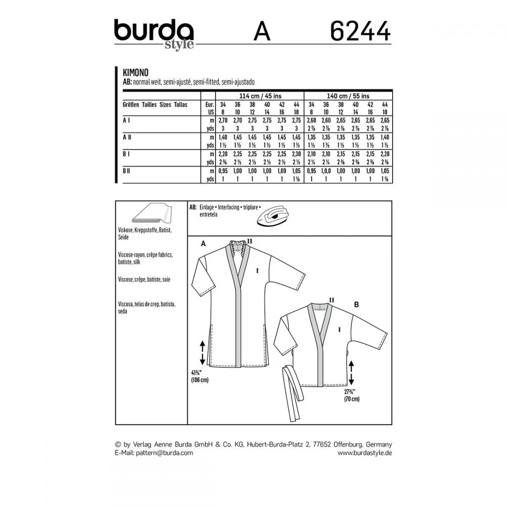 Burda Robe Coat 6244 - Image 4