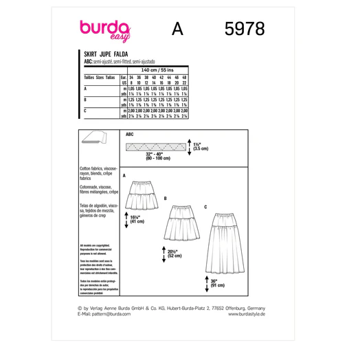 Burda Tiered Skirts 5978 - Image 8