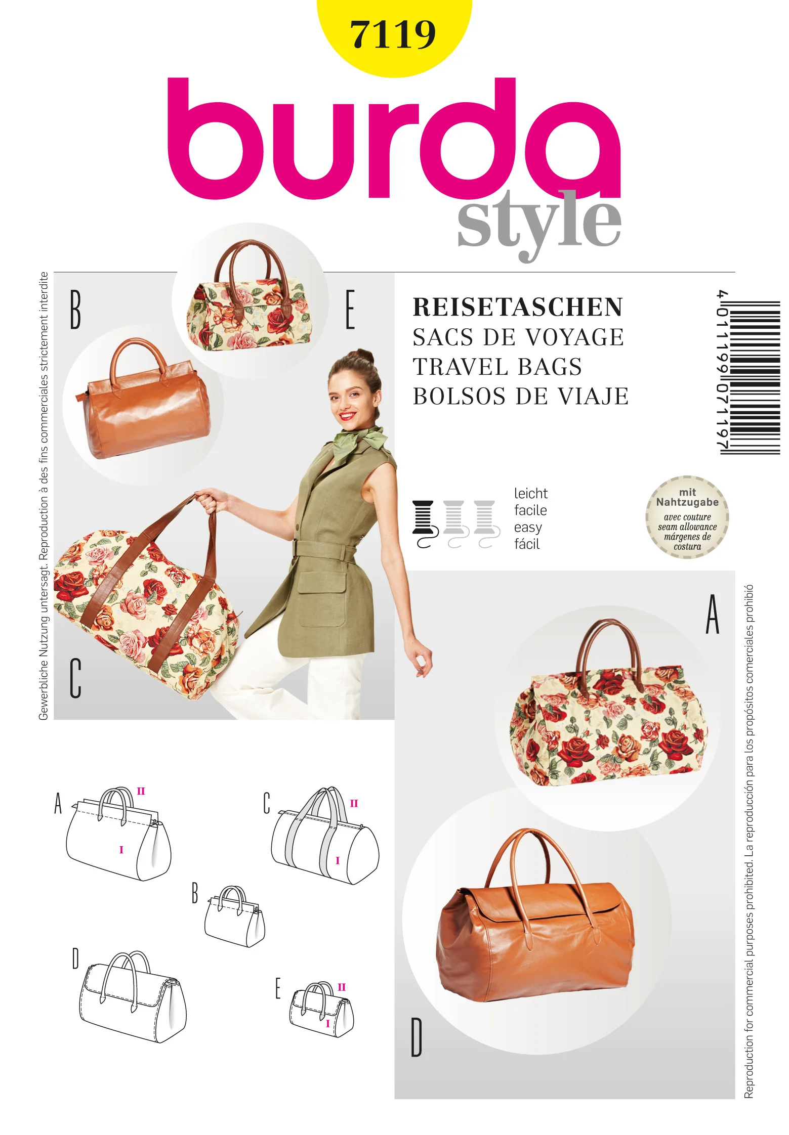Burda Travel Bags 7119 - Image 2